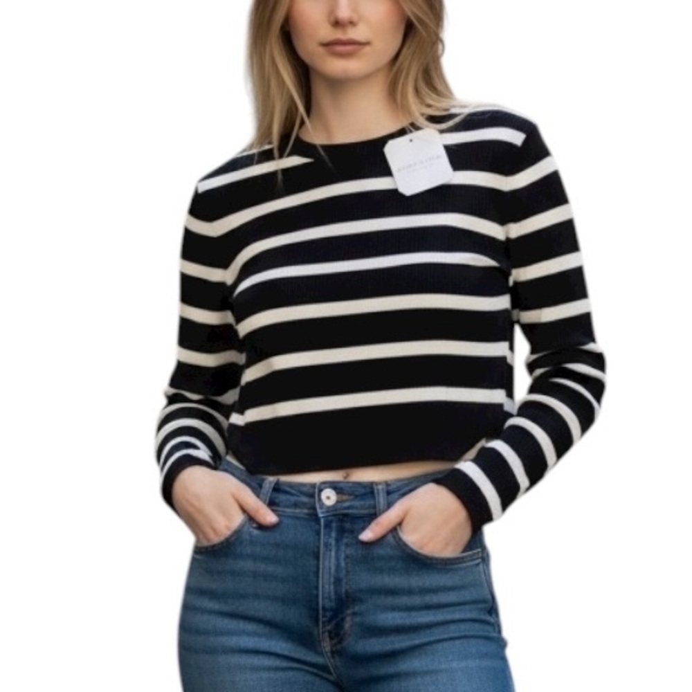 Altar’s State Sophi Striped Boat Neck Top NWT